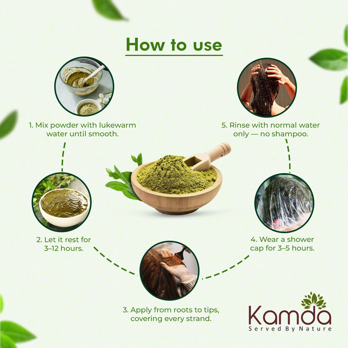 Kamda Hair & Beard Care Kit (Henna + Indigo Combo Pack)