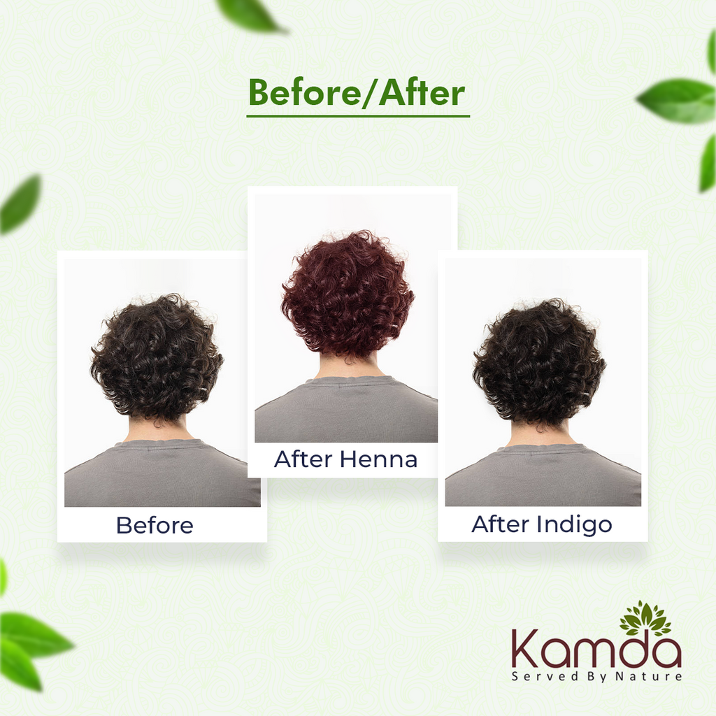 Kamda Hair & Beard Care Kit (Henna + Indigo Combo Pack)