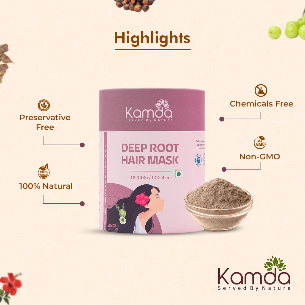 Kamda Deep Root Hair Mask (Pure Herbal Blend for Hair Strength & Growth)