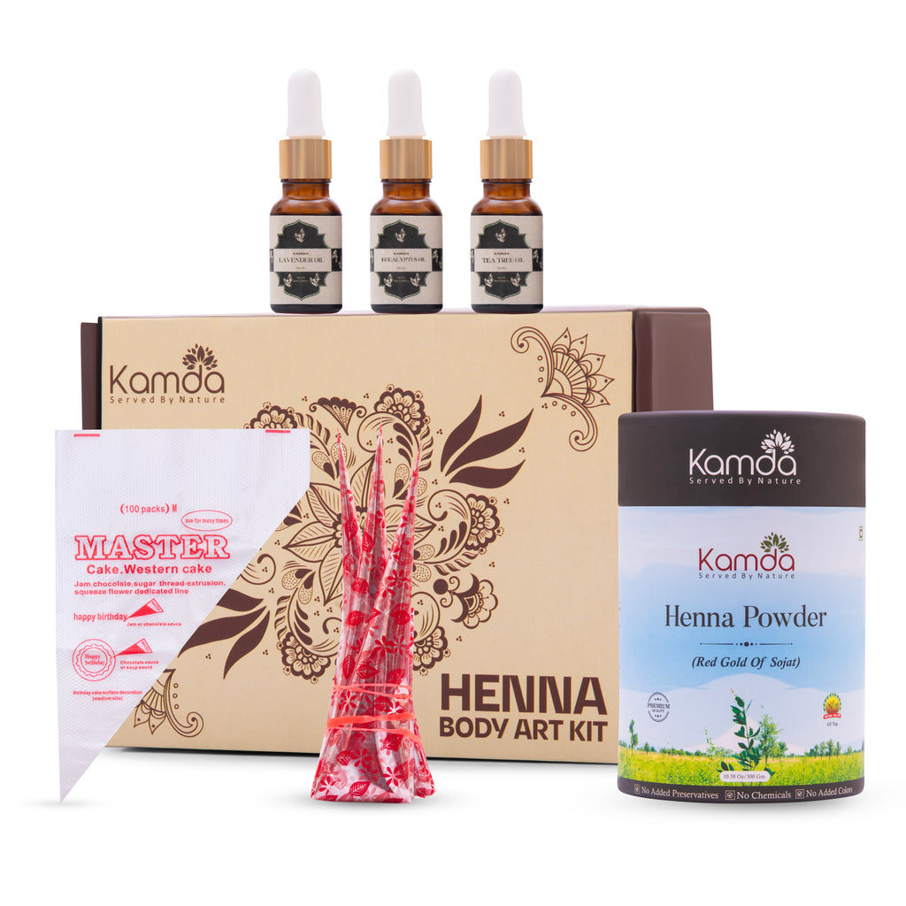 Kamda Body Art Kit – Sojat Henna for Body Art | Organic Mehndi Kit for Beginners