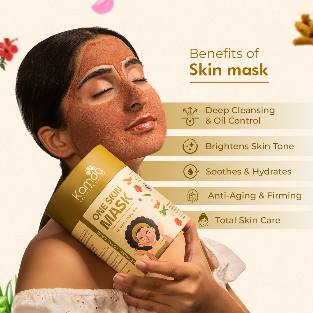 Kamda One Skin Mask (Pure Herbal Blend for Face, Hands & Body)