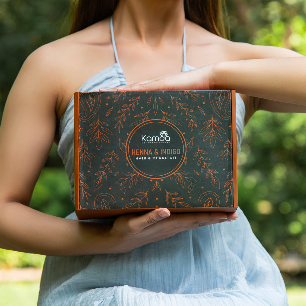Kamda Hair & Beard Care Kit (Henna + Indigo Combo Pack)