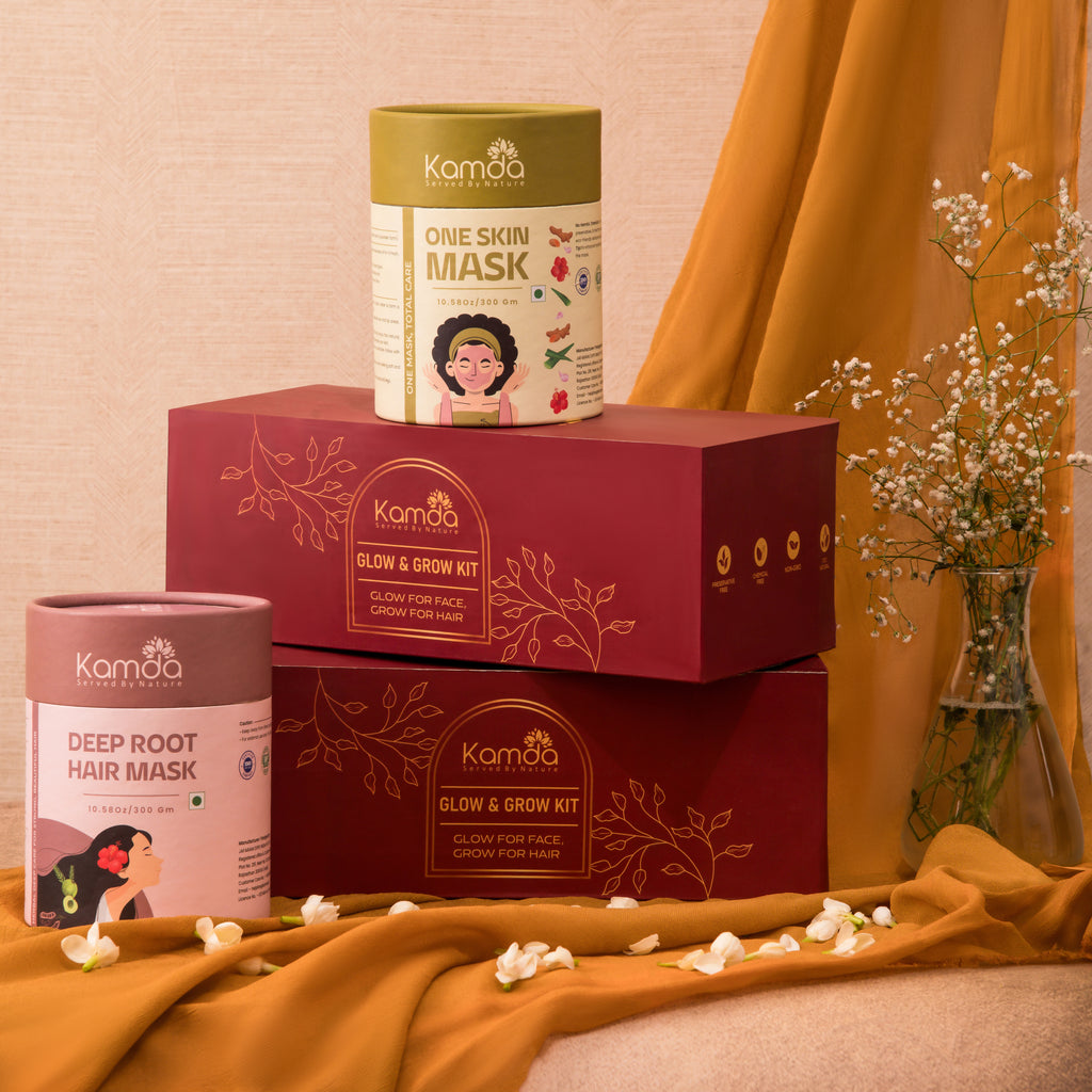 Kamda Natural Care Combo (Deep Root Hair Mask + One Skin Mask)