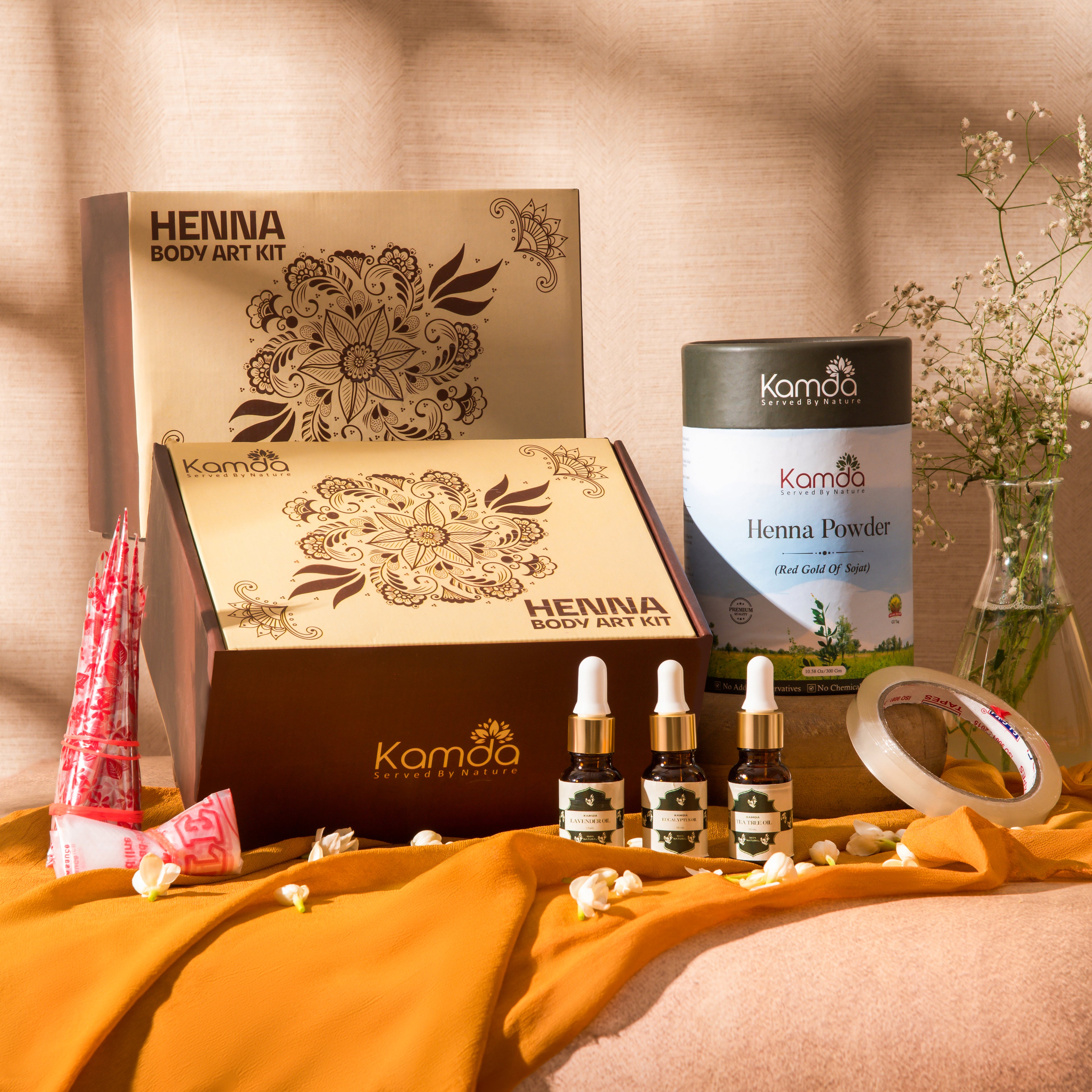 Kamda Body Art Kit – Sojat Henna for Body Art | Organic Mehndi Kit for Beginners